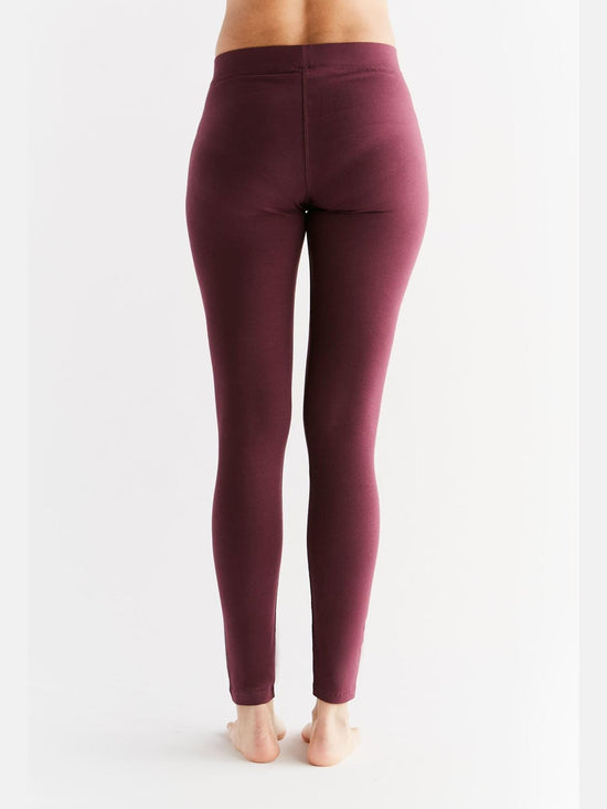 ﻿Leela Cotton 1611-03 | Damen Leggings Baumwolljersey - Aubergine Heißer Verkauf