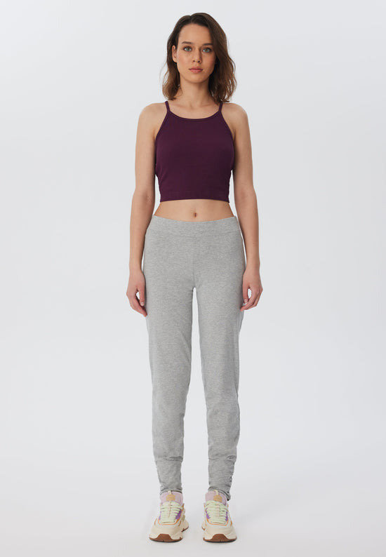 Leela Cotton 4415G | Damen Yogahose stretch - Hellgrau Blitzangebot