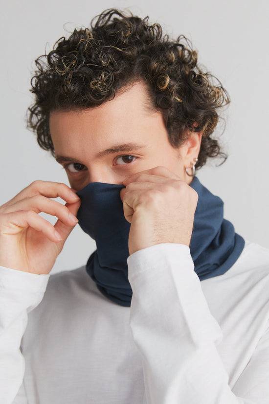 Leela Cotton 9625-048 | Unisex Schlauchschal - Navy Große Rabatte