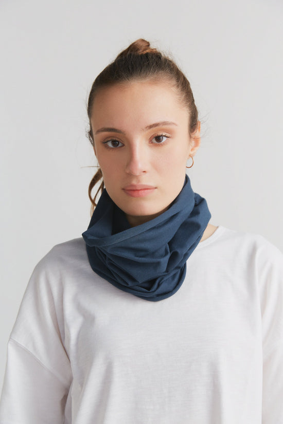 Leela Cotton 9625-048 | Unisex Schlauchschal - Navy Große Rabatte
