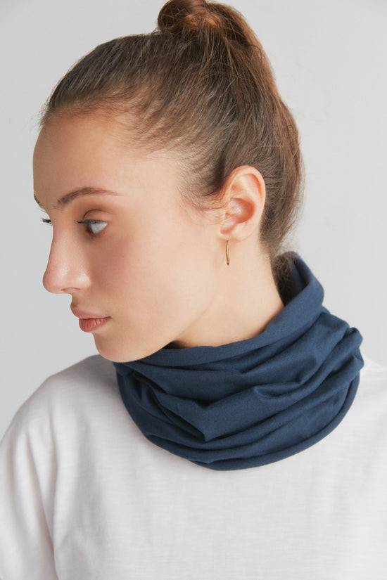 Leela Cotton 9625-048 | Unisex Schlauchschal - Navy Große Rabatte
