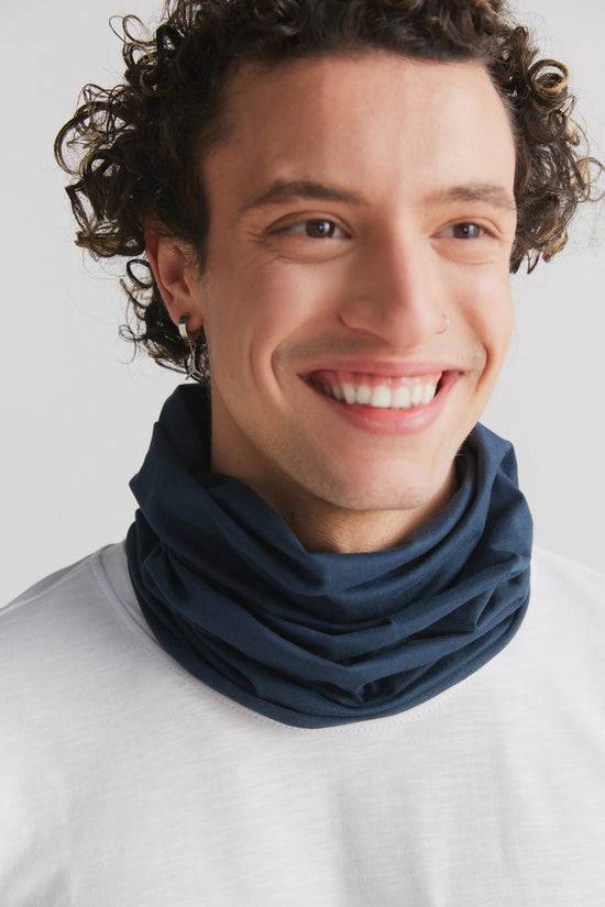 Leela Cotton 9625-048 | Unisex Schlauchschal - Navy Große Rabatte