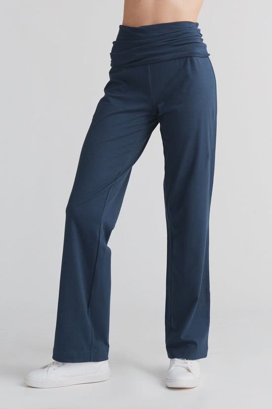 Leela Cotton 1726-048 | Damen Hose mit Umschlagbund - Navy Tägliche Deals