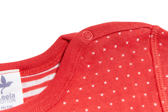 Leela Cotton 2650RW | Baby Wendelangarmshirt - Hibiskus-Naturweiss Tiefpreis
