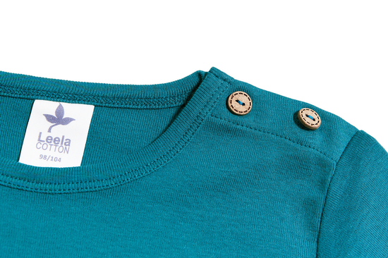Leela Cotton 2065 | Baby Basic Langarmshirt - Ozeanblau Kostenlose Rückgabe
