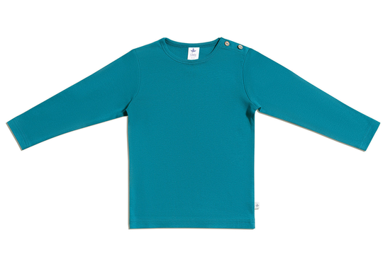 Leela Cotton 2065 | Baby Basic Langarmshirt - Ozeanblau Kostenlose Rückgabe