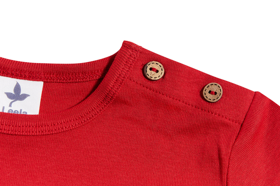 Leela Cotton 2064 | Baby Basic Langarmshirt - Ziegelrot Begrenzte Freigabe