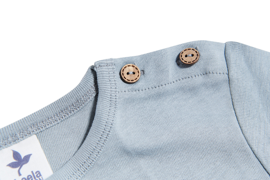 Leela Cotton 2063 | Baby Basic Langarmshirt - Hellgrau Letzte 3 Tage