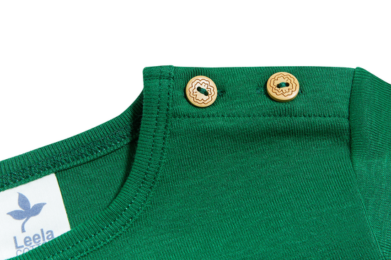 Leela Cotton 2062 | Baby Basic Langarmshirt - Moosgrün JETZT KAUFEN