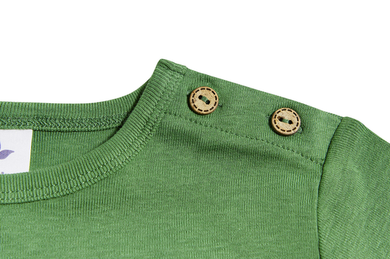 Leela Cotton 2060W | Baby Basic Langarmshirt - Waldgrün Neueste Stile