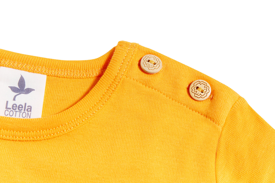Leela Cotton 2060O | Baby Basic Langarmshirt - Sonnengelb Letzte 2 Tage
