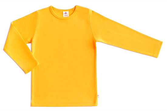 Leela Cotton 2060O | Baby Basic Langarmshirt - Sonnengelb Letzte 2 Tage