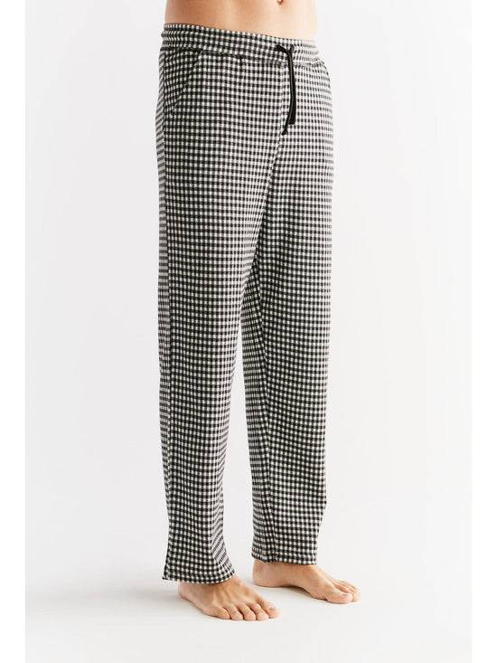 Leela Cotton 2455-01 | Herren Homewear Hose kariert - Schwarz/Grau/Natur Bis zu 65% Rabatt