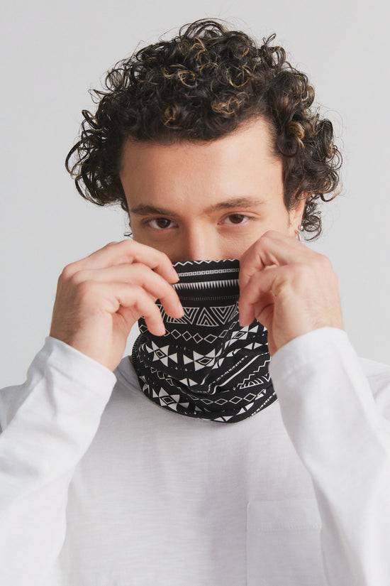 Leela Cotton 9625-046 | Unisex Schlauchschal - Schwarz-Weiss Nur für heute