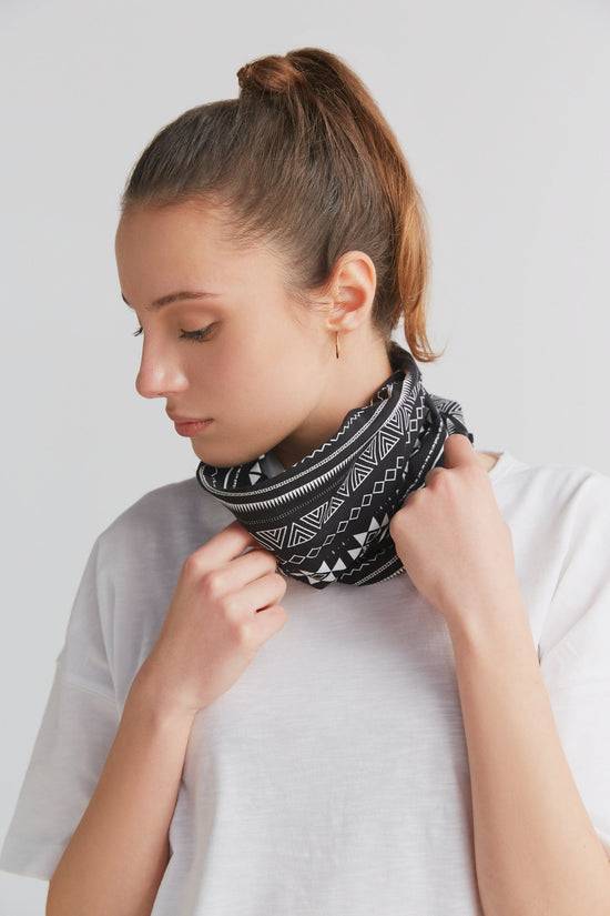 Leela Cotton 9625-046 | Unisex Schlauchschal - Schwarz-Weiss Nur für heute