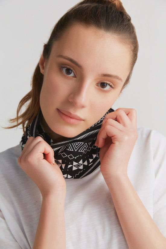 Leela Cotton 9625-046 | Unisex Schlauchschal - Schwarz-Weiss Nur für heute