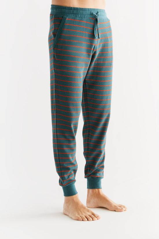 Leela Cotton 2454-051 | Waffel Strick Herrenhose - Tanne/Tabasco Discount Store für neue Produkte