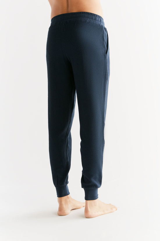 Leela Cotton 2454-061 | Waffel Strick Herrenhose - Indigo Nur noch ein Tag übrig