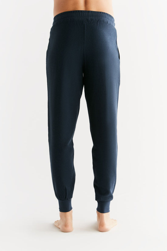 Leela Cotton 2454-061 | Waffel Strick Herrenhose - Indigo Nur noch ein Tag übrig