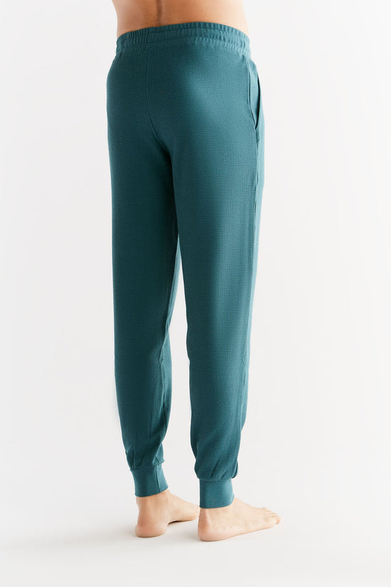 Leela Cotton 2454-063 | Waffel Strick Herrenhose - Tanne Super Rabatt