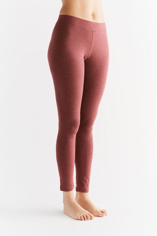 Leela Cotton 1611-062 | Damen Leggings Baumwolljersey - Kaffee/Rostrot Begrenzt auf 3 Tage