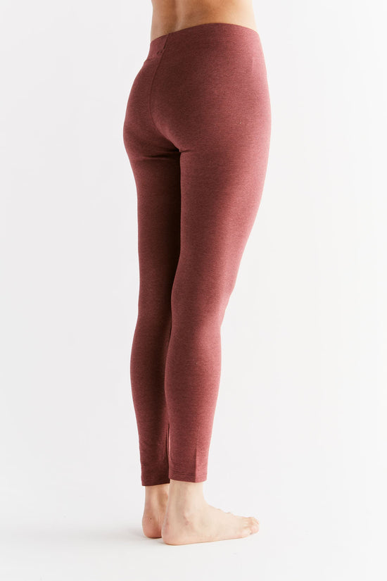 Leela Cotton 1611-062 | Damen Leggings Baumwolljersey - Kaffee/Rostrot Begrenzt auf 3 Tage