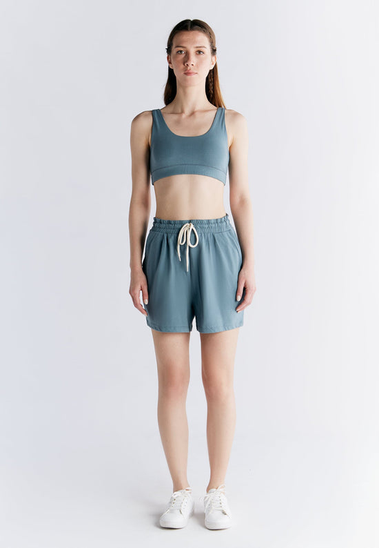 Leela Cotton 1440-066 | Pyjama-Shorts - Gobelin Blau Online