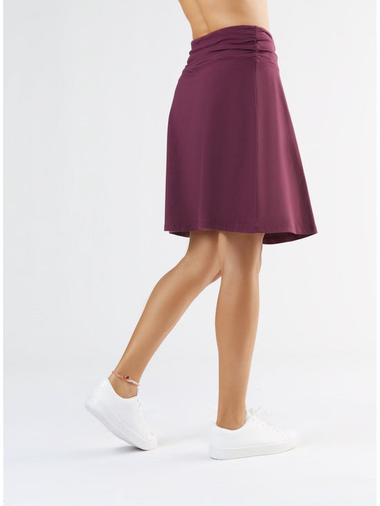 Leela Cotton 1418-028 | Rock A-Linie mit Komfortbund - Aubergine Verkauf