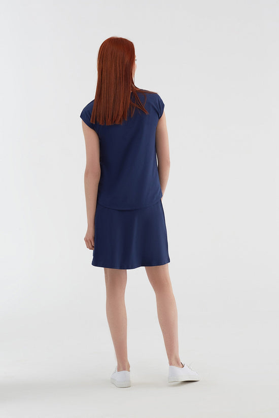 Leela Cotton 1418-02 | Rock A-Linie mit Komfortbund - Admiralblau Angebote