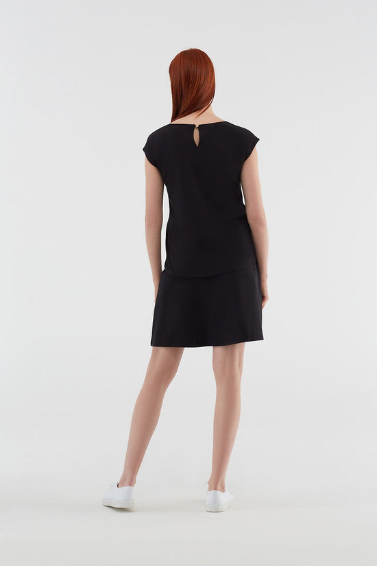 Leela Cotton 1418-01 | Rock A-Linie mit Komfortbund - Schwarz Hotsell