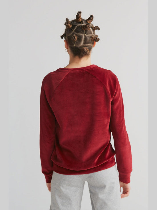 Leela Cotton 1277-030 | Damen Nickysweatshirt - Bordeaux Schlussverkauf