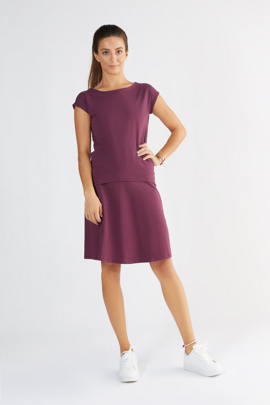 Leela Cotton 1261-028 | Damen Blusen-Shirt - Aubergine Günstiger Verkauf