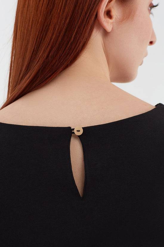 Leela Cotton 1261-01 | Damen Blusen-Shirt - Schwarz Fabrikverkauf
