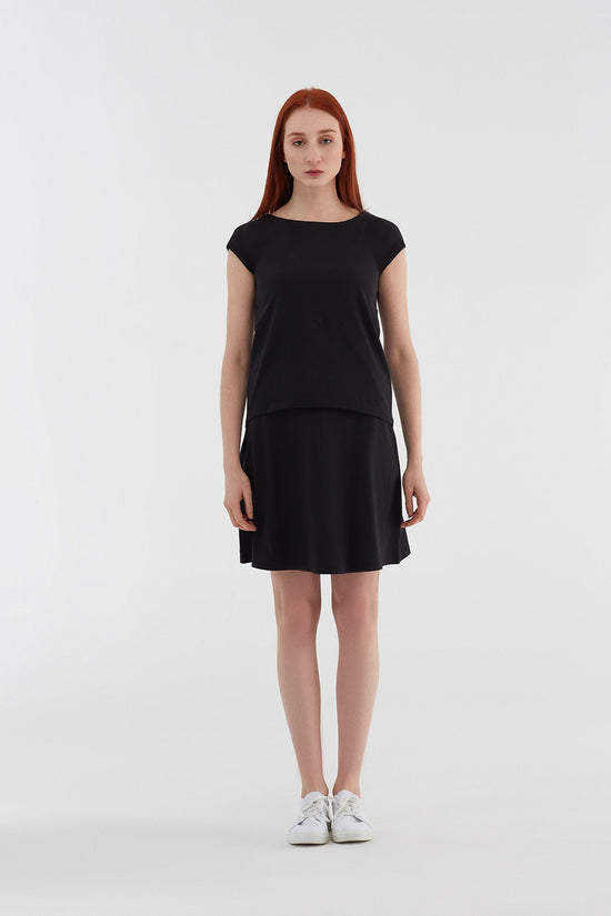 Leela Cotton 1261-01 | Damen Blusen-Shirt - Schwarz Fabrikverkauf