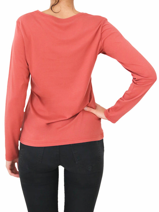 Leela Cotton 1251-04 | Damen Langarmshirt - Zedernstaub Blitzverkäufe