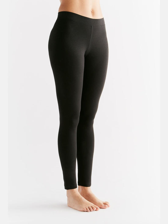 Leela Cotton 1611-01 | Damen Leggings Baumwolljersey - Schwarz Rabatt