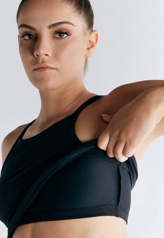 Leela Cotton 1217-021 | Crop-Top - Schwarz Flash Sale