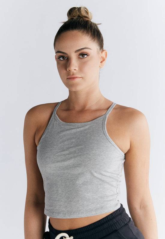 Leela Cotton 1217-047 | Crop-Top - Grau Begrenztes Angebot