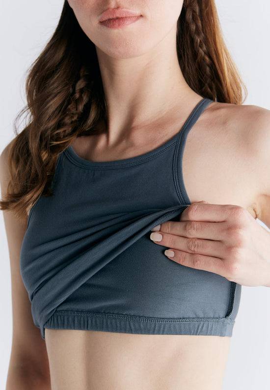 Leela Cotton 1217-068 | Crop-Top - Dunklerschiefer Preisnachlass