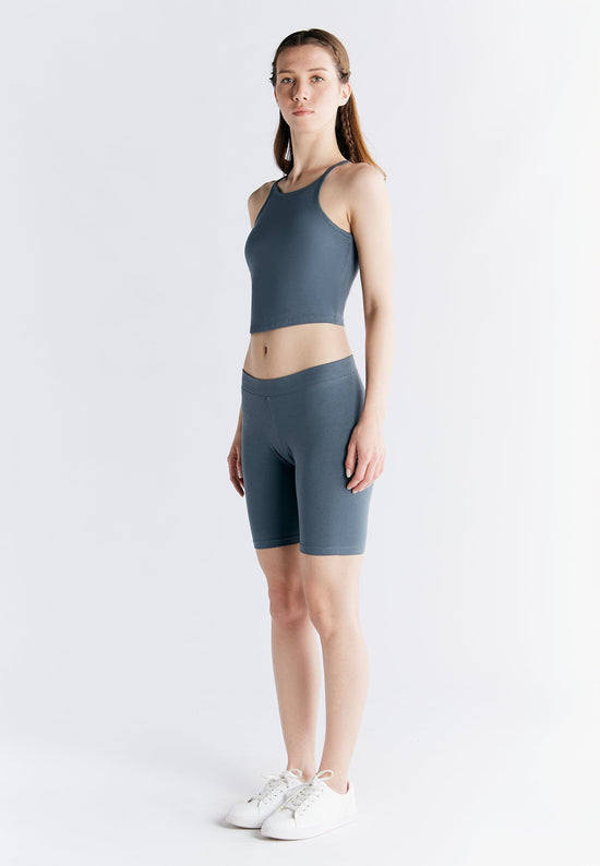 Leela Cotton 1217-068 | Crop-Top - Dunklerschiefer Preisnachlass