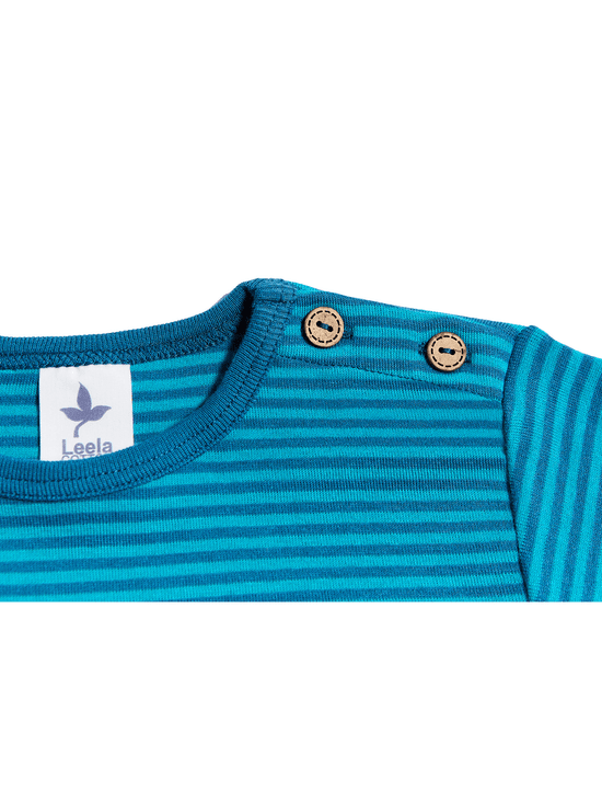 Leela Cotton 2840 | Baby Basic Langarmshirt - Donaublau/Lapis Muttertagsangebot