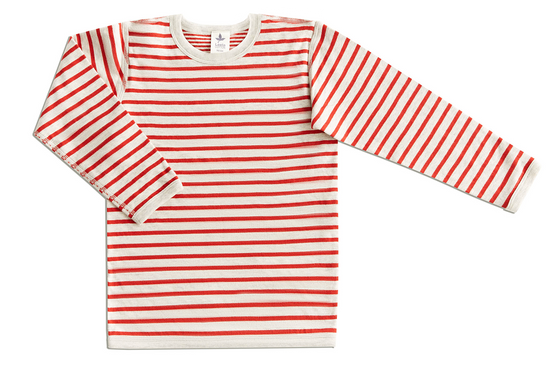 Leela Cotton 2460 | Baby Wendelangarmshirt - Grau-Ziegelrot Jubiläumsangebot
