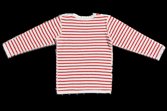 Leela Cotton 2460 | Baby Wendelangarmshirt - Grau-Ziegelrot Jubiläumsangebot