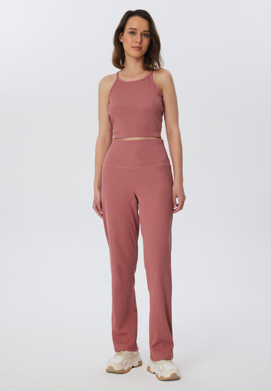Leela Cotton 4071-072 | Ripp Hose - Dunkel Mauve Zeitlich begrenztes Angebot