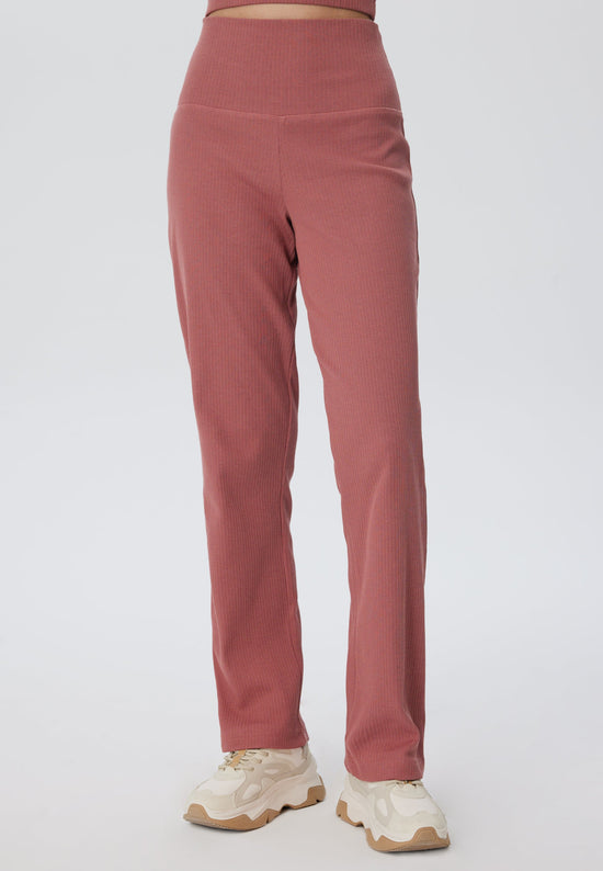 Leela Cotton 4071-072 | Ripp Hose - Dunkel Mauve Zeitlich begrenztes Angebot