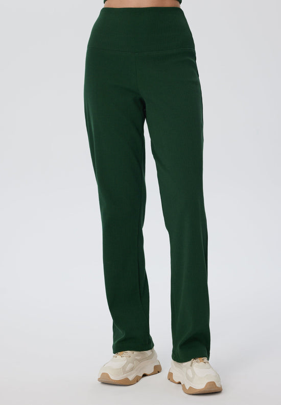 Leela Cotton 4071-067 | Ripp Hose - Tannennadel Exklusive Angebote