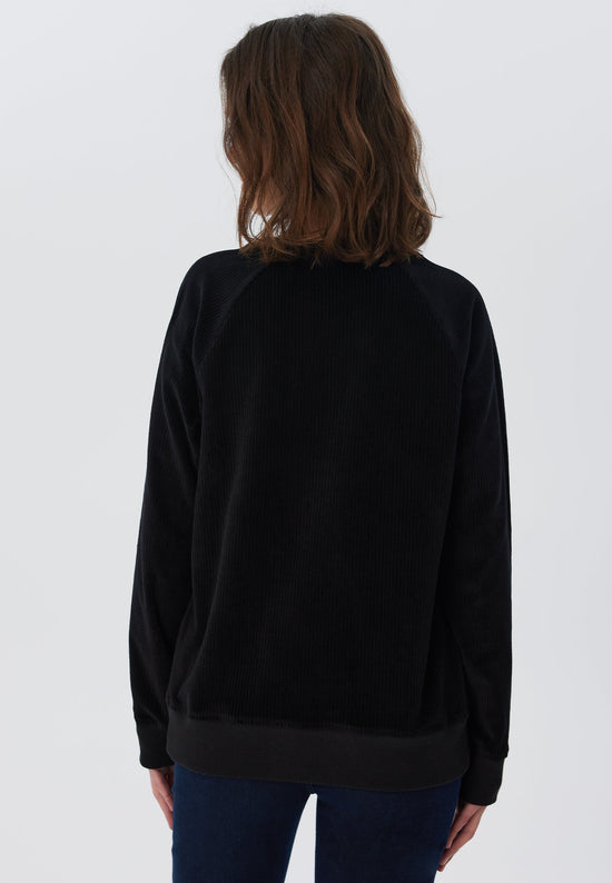 Leela Cotton 1278-021 | Damen Cord Sweatshirt - Schwarz Neuheiten