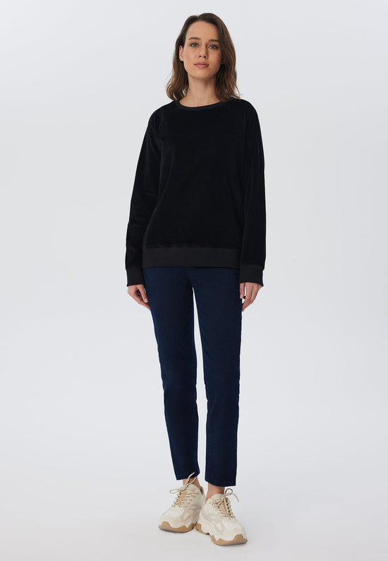Leela Cotton 1278-021 | Damen Cord Sweatshirt - Schwarz Neuheiten