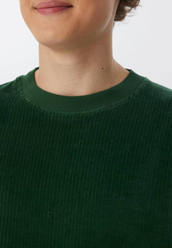 Leela Cotton 2232-067 | Herren Cord Sweatshirt - Tannennadel Saisonale Angebote