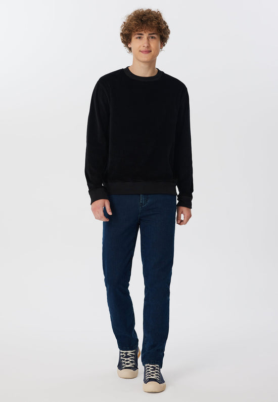 Leela Cotton 2232-021 | Herren Cord Sweatshirt - Schwarz Kauf eins, bekomm eins gratis